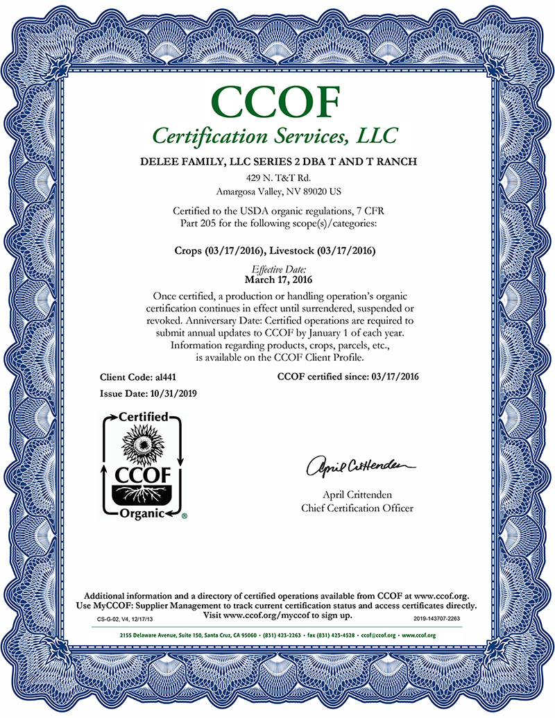 CCOF Certification